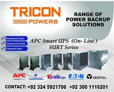 APC UPS 650VA,2.2KVA,3KVA,5KVA,6KVA,10KVA Online & Smart Ups
