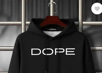 Men Black DOPE Cotton Hoodie Winter Pakistan (Free Delivery)
