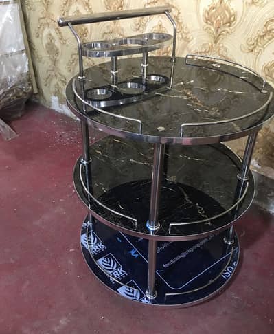 Tea trolly in UV sheet and wood