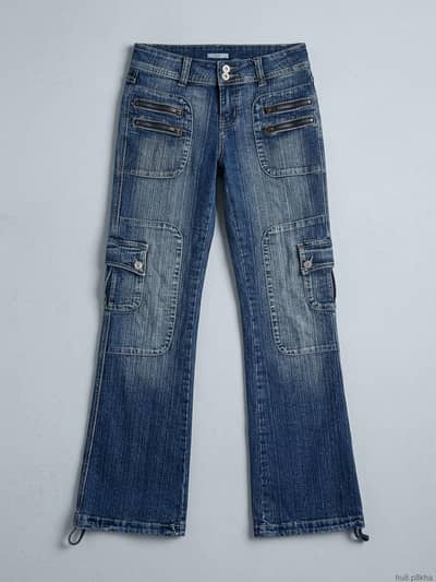 Women dark blue Bell bottom Baggy Pant Preloved,waist 30
