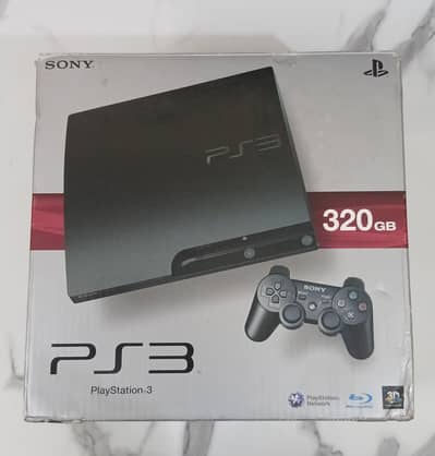 PlayStation 3 Slim 320GB with 10 Games, 2 Controllers & Cables