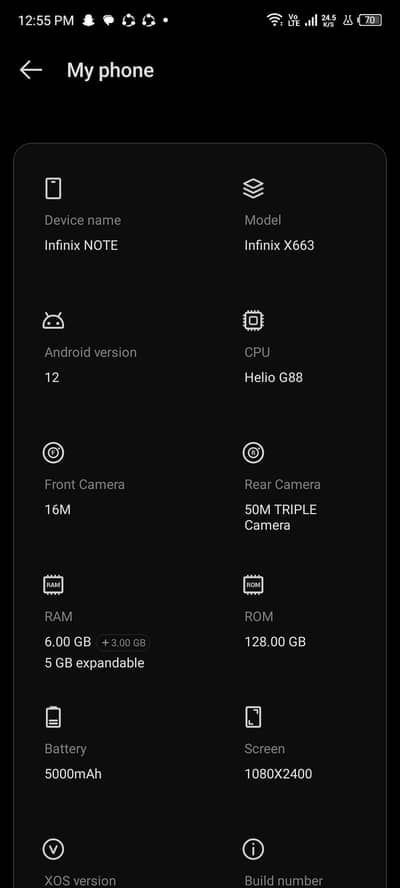 Infinix Note 12 helio g88 original panel OLED 0/3271532185