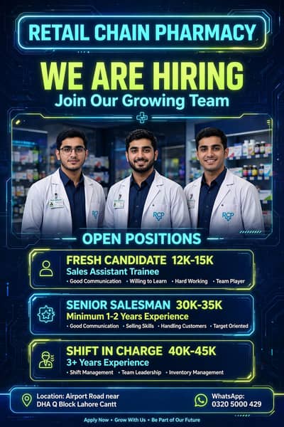 JOB OFFER FOR MALE STAFF