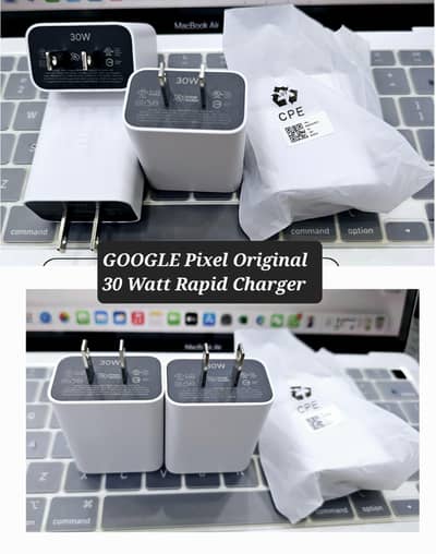Google Pixel 100% Genuine Charger Along With C To C Cable - 30 Watt