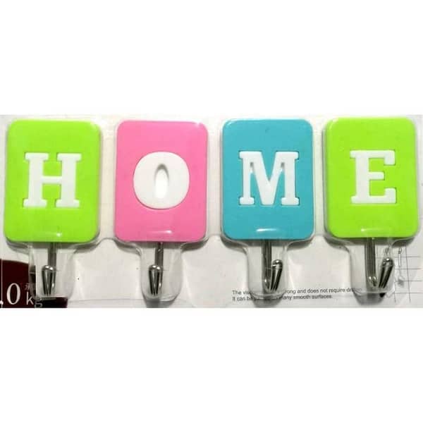T  Self Adhesive Premium Home Keys Holder for Wall 4 Hooks
