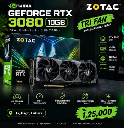 Nvidia RTX 3080 10GB Zotac | Tri Fan | 10/10 Condition | Gaming GPU