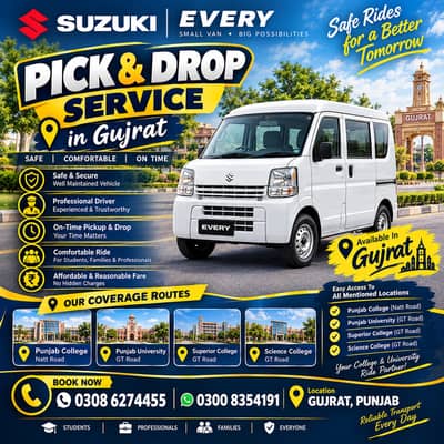 Suzuki Every Pick & Drop Service in Gujrat | School, College & Office