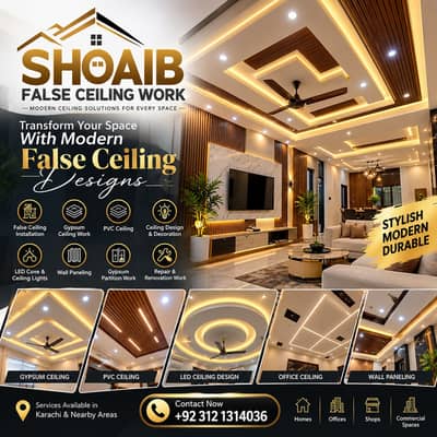 Gypsum ceiling | False ceiling | Bedroom Ceiling | PVC Ceiling | Panel