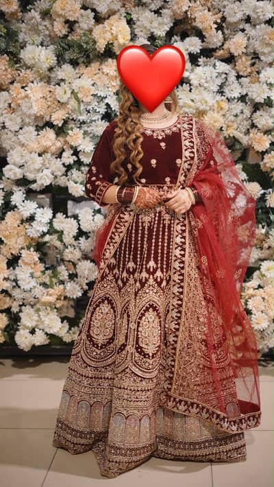 Velvet modern lehenga selling one time used branded