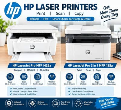 HP LaserJet Pro MFP M28a & 135a | Print Scan Copy | Laser Printers