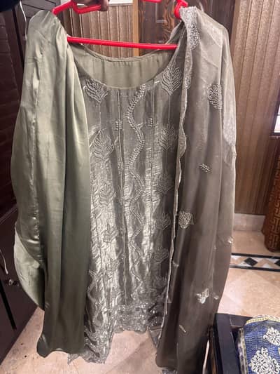 Sheesha Silk Full Embodiery 3 Piece Suit