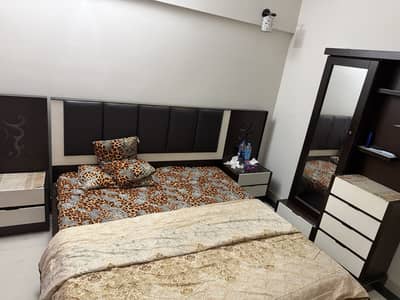 Room set bed side tables and dressing with mattress ortho master foam