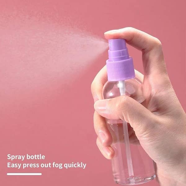 T  4-Piece Leakproof Travel Bottle Set –Travel Dispenser Bottle – Skincare Cosmetics Portable Empty Bottle Push Spray Bottle Small Spray Bottle– Refillable Cosmetic Containers for Lotion, Shampoo & Cream, Portable Organizer Kit for Travel Essentials