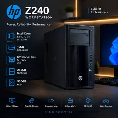 HP Z240 Workstation — Powerful, Reliable With View Sonic Monitor