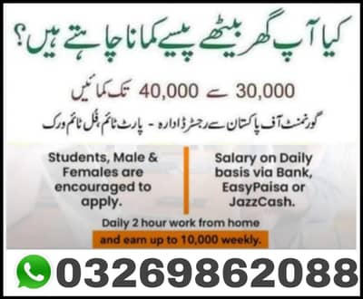 Remote Online Work for Students (Male or Female)