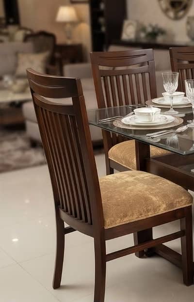4- Chair Dinning Table Set (Acacia Wood) KiKAR