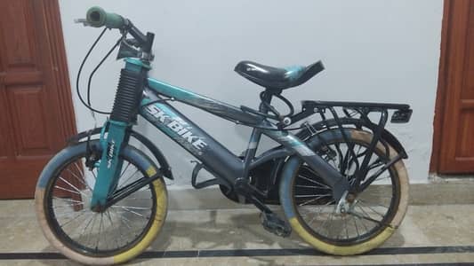 Turquoise and grey boys bicycle