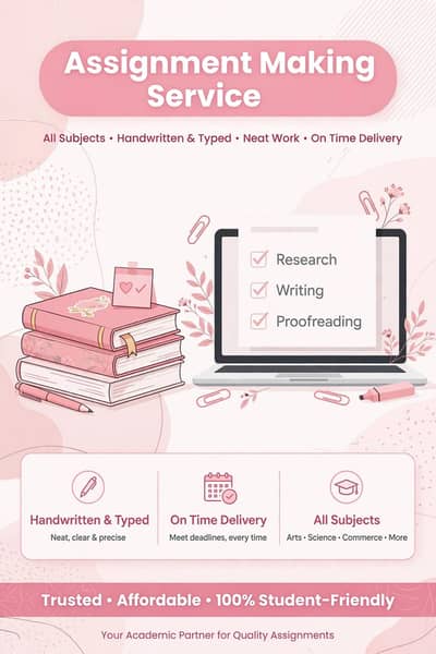 Assignment making & and handwriting  notes All subjects available
