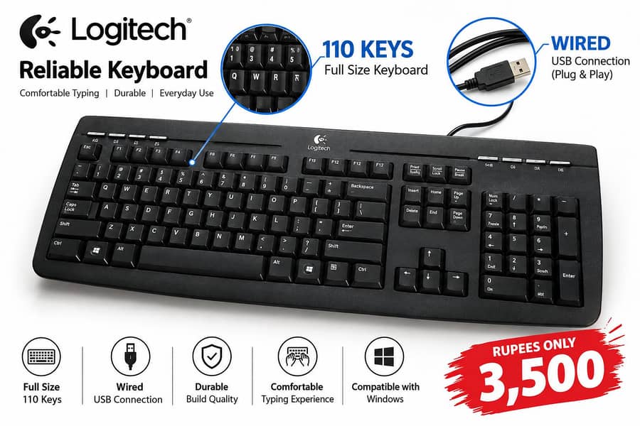 Logitech wired keyboard 0