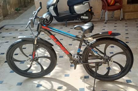 SUPER Mountain Bike | Stylish Black & Red Cycle | With Both Disc Brake