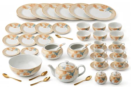 YAMASEN FINE PROCELAIN 72 PIECES DINNER SET for 8 person