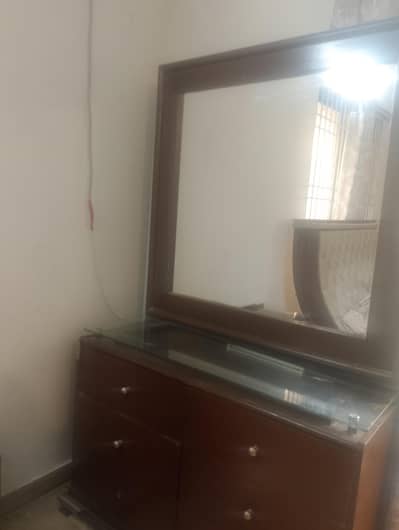 wooden bed set in good condition