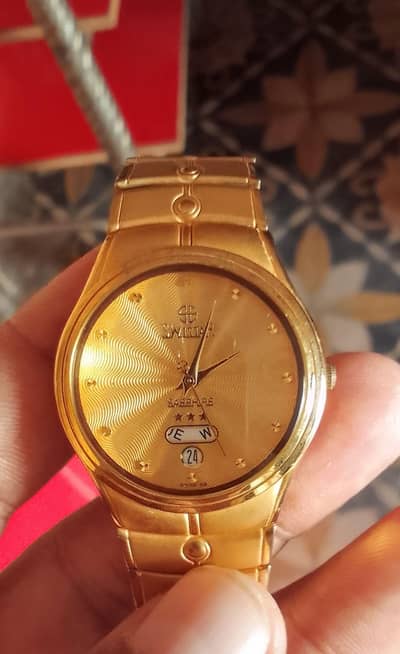 22k gold electroplted braded swistar watch