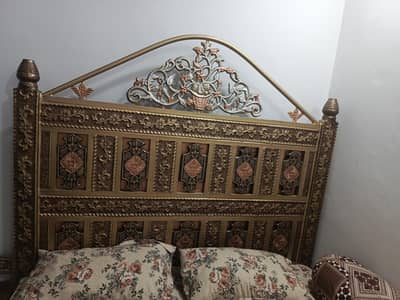 Large Size Bed With Mattress and Side tables