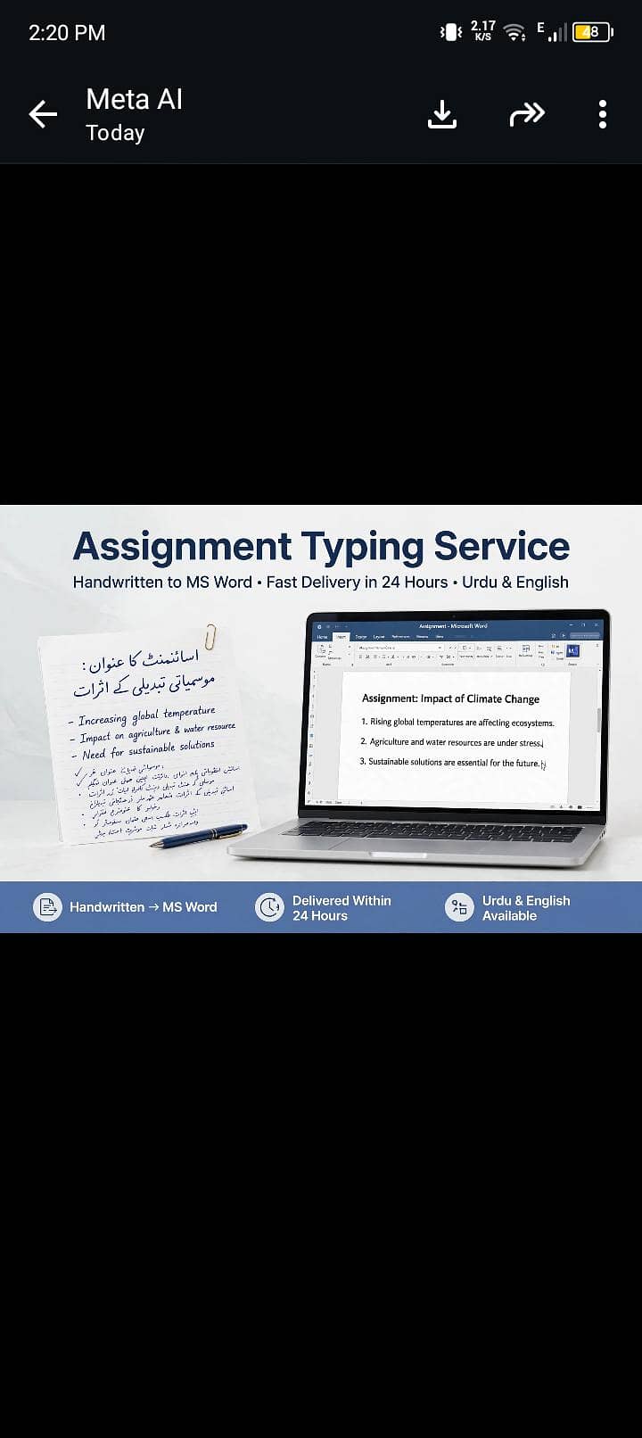 `Assignment Typing - WhatsApp Delivery` 0