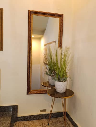 Antique Heavy glass , plant pot And table