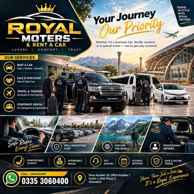 Rent A Car in Islamabad | DHA Phase 2 | Royal Motores