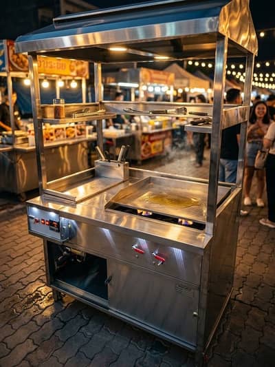 Sharwama counter with fryer hot plate pizza oven / bar b q counter etc