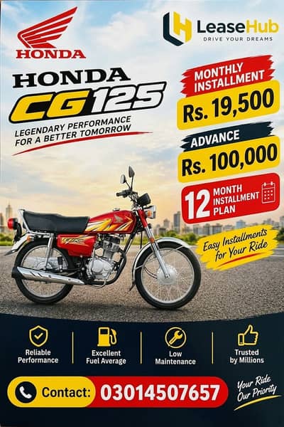 Honda CG 125 2026 BIEK on Easy Installment ONLY FOR lahore