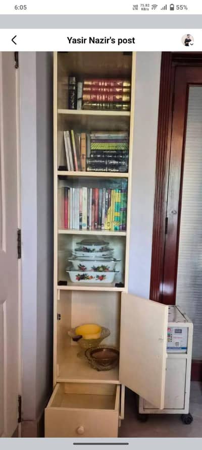 pure wood book shelf and trolly whtsapp 03224292901