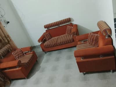 7 seat sofa with 2 side table and 1 center table
