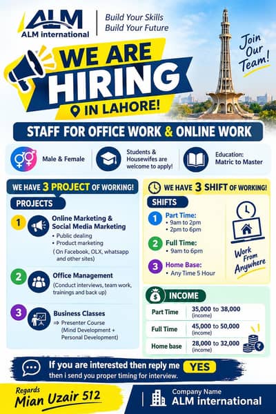 HIRRING OPPORTUNITY