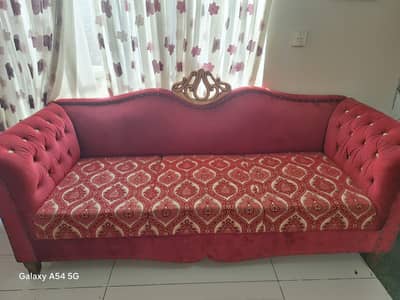 sofa set in deep red colour