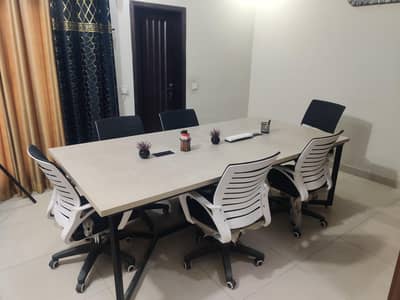 Meeting table with 6 comfortable chairs