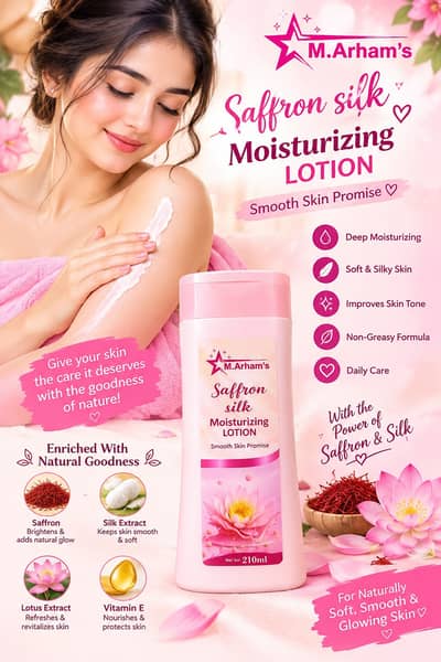 *M. Arham’s Saffron Silk Moisturizing Lotion 210ml – Soft & Smooth Skin
