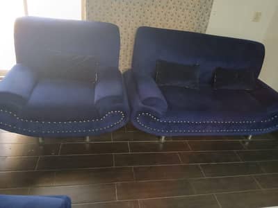 7 seater electric blue sofa set