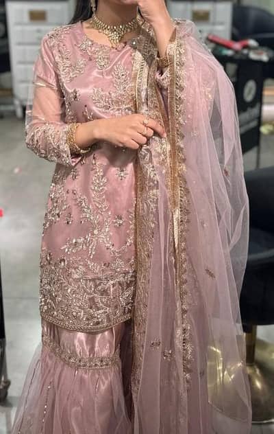 3 piece pink gharara