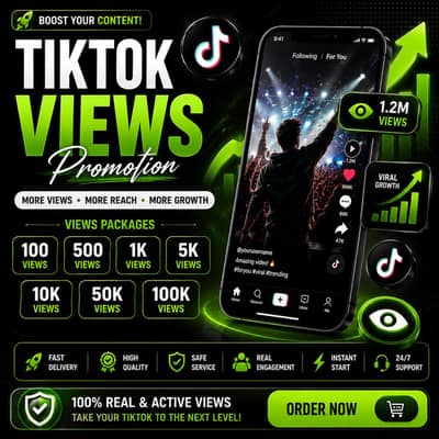 TikTok Views  1K Only Rs. 30 | 1K–100K+ Views Packages