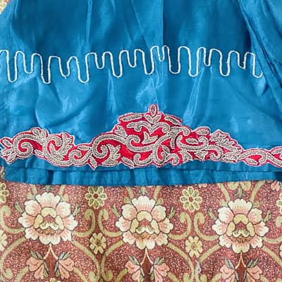 Dubai Imported Ferozi & Red Contrast Suit