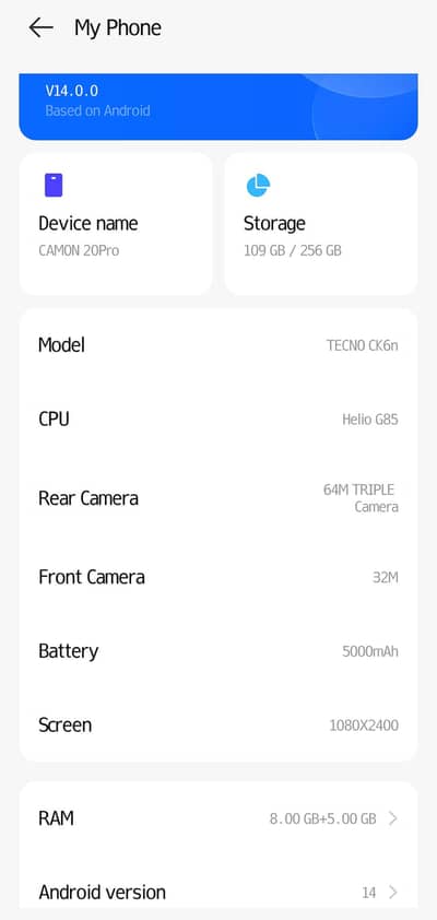 Tecno CAMON 20 Pro