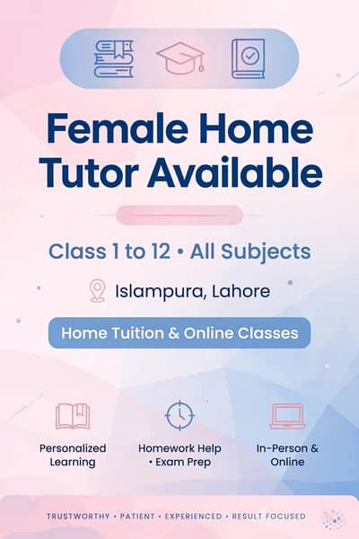 female home tutor lahore