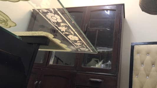 Wooden Showcase  with Glass Doors & Drawers (03207145930)