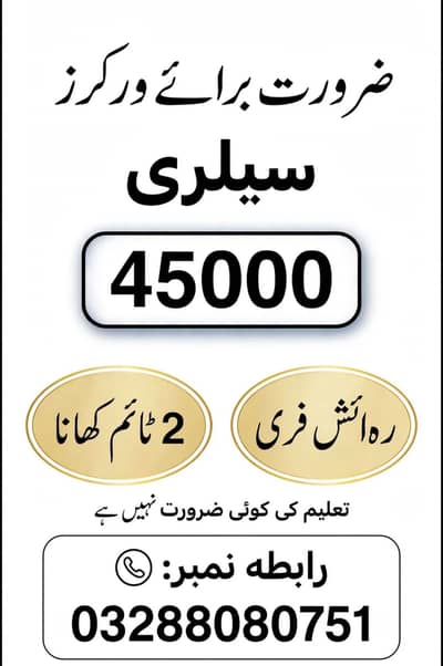 Urgent hiring staff required buiscuit packing factory work male female