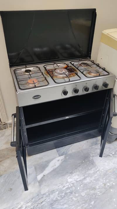 5 burner stove with cabinets