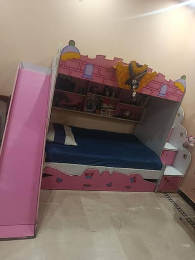 bunker bed with slide and stairs draws