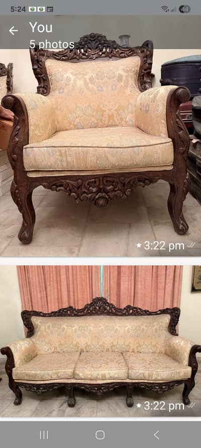 Chinioti Sofa set 5 seater and Console for sale